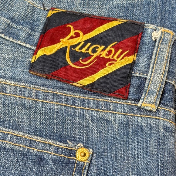 Rugby Ralph Lauren Denim - Rugby Ralph Lauren Womens Bootcut Jeans Medium Wash Blue Distressed Size 29 Y2K